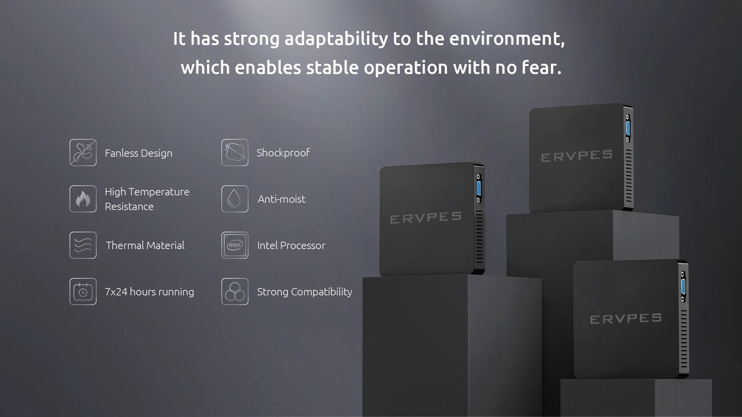 ERVPES B20E Mini PC – 8GB RAM 128GB SSD | Intel 6500Y | Windows 11 | WiFi BT5.2 HDMI