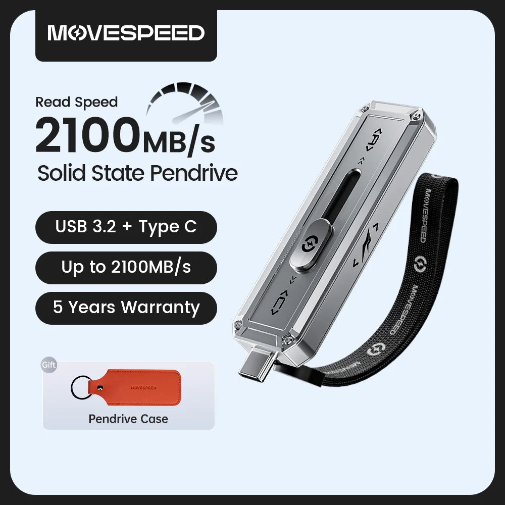 MOVESPEED SP20 USB Flash Drive | 2100MB/s | USB 3.2 Gen 2 | Type-C + USB-A | 256GB–2TB | iPhone
