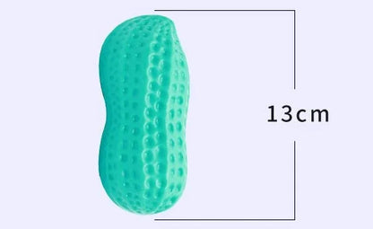 Peanut Squeaky Dog Chew Toy | TPR Teeth Cleaning Interactive Pet Toy