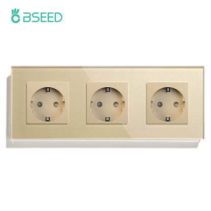 BSEED EU Wall Socket with USB-C Charging Port – Glass Panel 16A