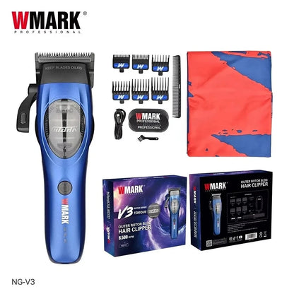 WMARK NG-V3 Professional Hair Clipper – BLDC High-Torque Motor, DLC Blade, 2500mAh, 160min, Wet/Dry