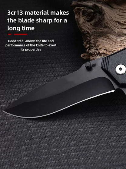 Stainless Steel Folding Pocket Knife with Clip – EDC Camping & Fishing Knife