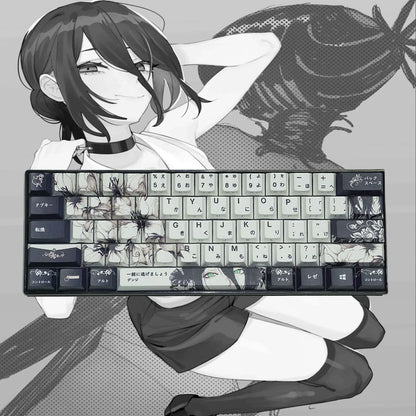 Chainsaw Man Anime Keycaps – PBT Dye-Sub, Cherry Profile, 74–140 Keys, for Mechanical Keyboard