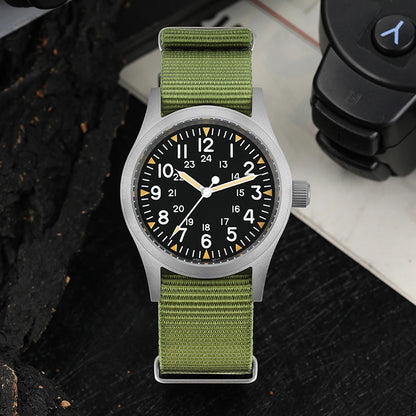 Militado ML05 Vintage Field Watch – 38mm, VH31 Sweep, Sapphire AR Crystal, Luminous