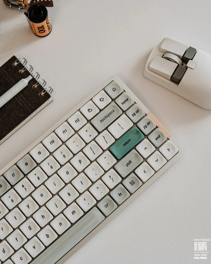 LCK Low Profile PBT Keycap Set – Retro Gray, for 61/68/75/84/87/96/104-Key Mechanical Keyboards