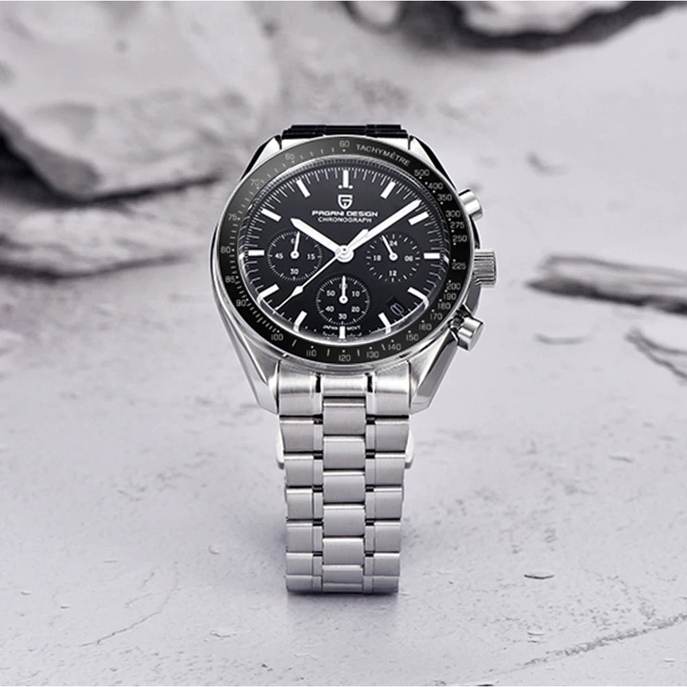 PAGANI DESIGN V5 Moon Men's Watch – Luxury Quartz Chronograph, Waterproof, Stainless Steel, 2026