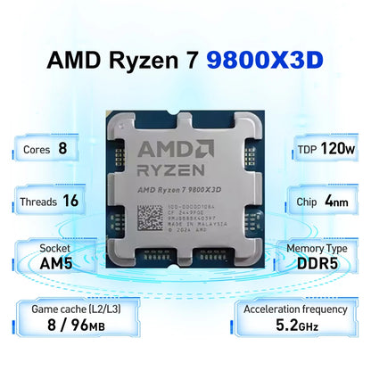AMD Ryzen 7 9800X3D – 8-Core AM5 CPU, 96MB L3 Cache, 4NM