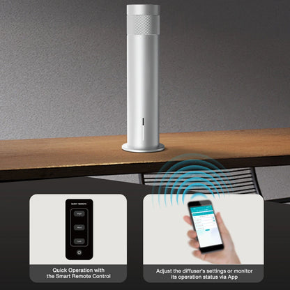 NAMSTE Smart Aroma Diffuser 120ml – 200m³ Coverage, Waterless, CE | Silver/Black EU Plug
