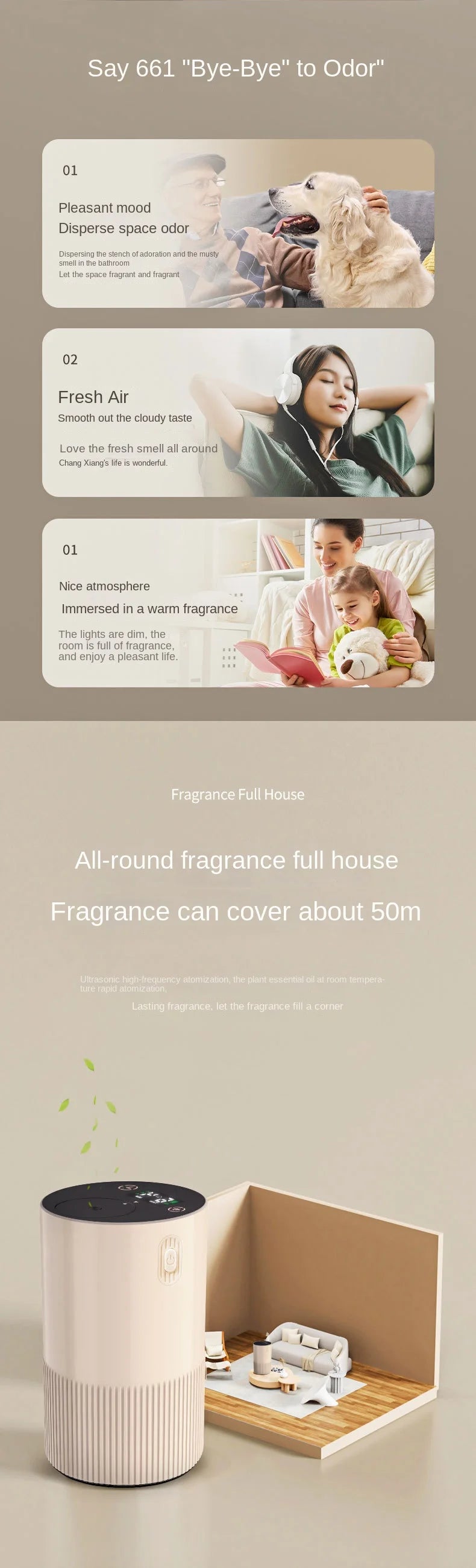 Portable Cordless Essential Oil Diffuser – USB Rechargeable, Car, Office & Home Use