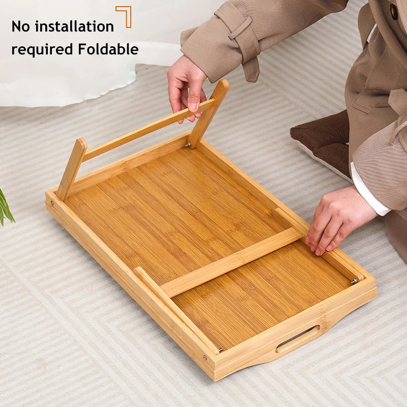 Wood Laptop Bed Tray Table | Adjustable Riser | Portable Lap Desk Stand | Cooling Holder for Bed & Sofa