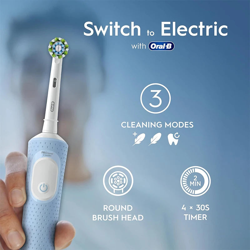 Oral-B D100 Vitality Electric Toothbrush – 2D Cleaning, 10000RPM, Timer, Inductive Charger