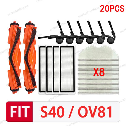Xiaomi S40 / OV81 Robot Vacuum Spare Parts – Brush, Filter, Mop & Dust Bag