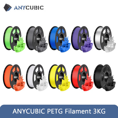 ANYCUBIC PETG / PLA 3D Printer Filament – 3KG, 1.75mm, For Kobra FDM Printers, Toy & Model Printing