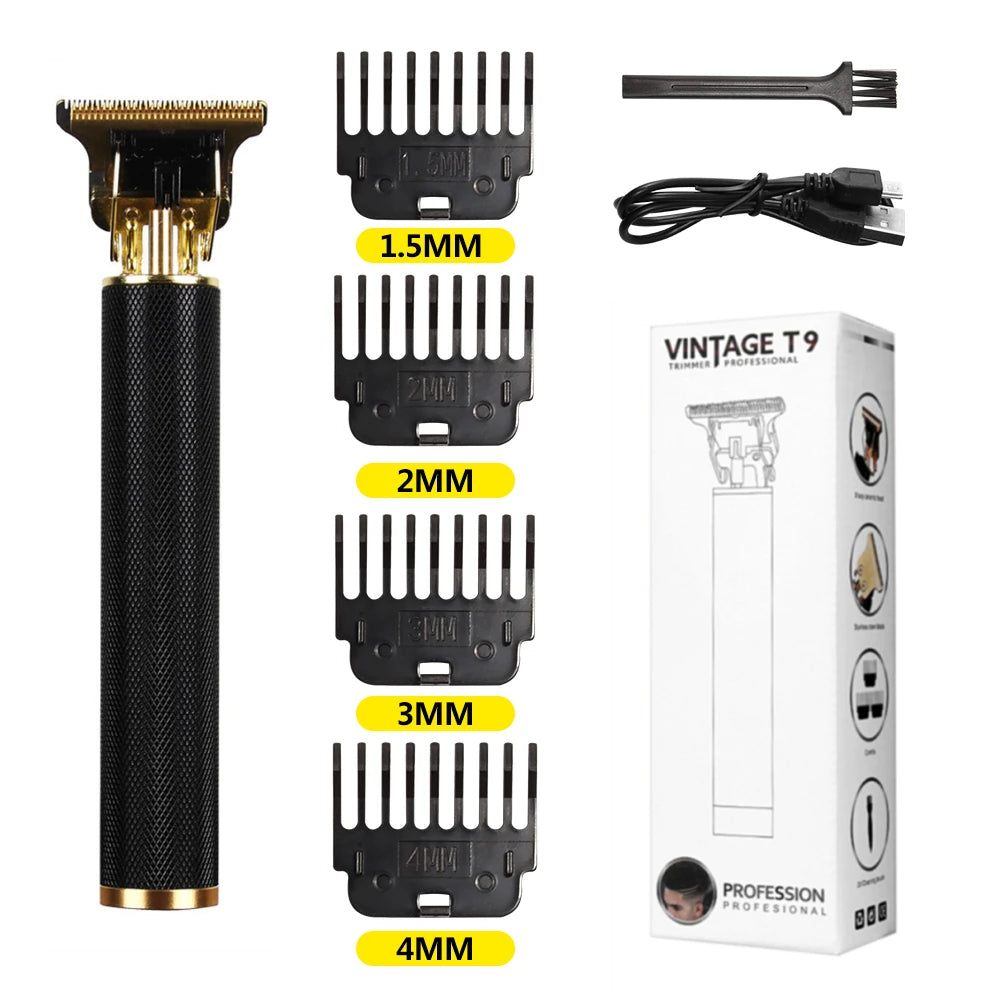 R.E.D. Shopping T9 LCD electric hair clipper with oil head precision trimmer for men, featuring a sleek design and adjustable settings.