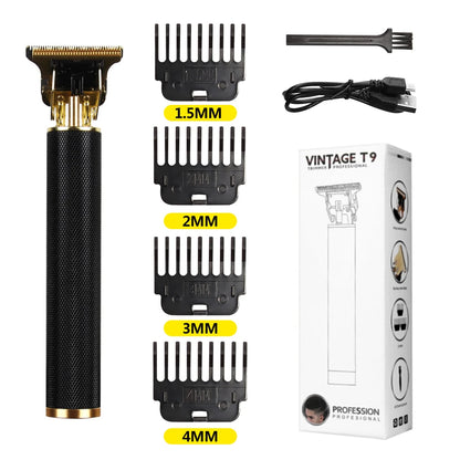 R.E.D. Shopping T9 LCD electric hair clipper with oil head precision trimmer for men, featuring a sleek design and adjustable settings.