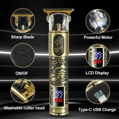 SEJOY Professional Hair Clipper – Cordless, Adjustable, Gold | EU Version