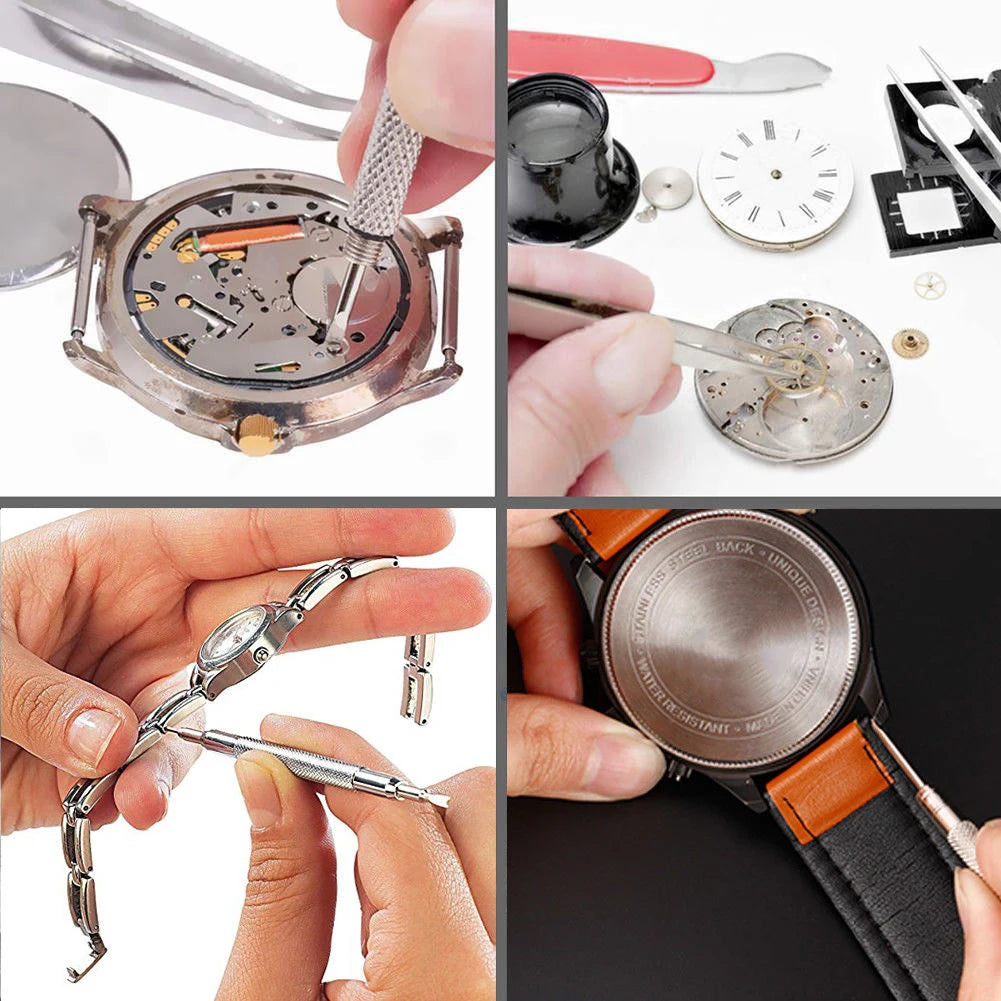 212-Piece Watch Repair Tool Kit – Opener, Screwdriver, Pin Hammer & Watchmaker Set