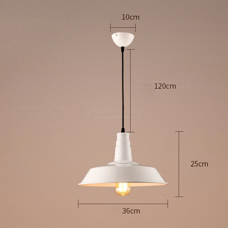 Nordic Industrial Retro Pendant Light – E27 Vintage Loft Bar Cafe Lamp