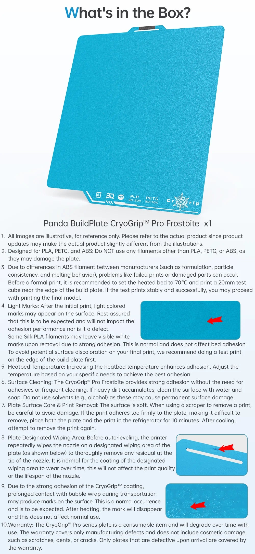 BIQU Panda CryoGrip Build Plate 256x256mm – Spring Steel, Textured, for Bambu Lab P1 & X1