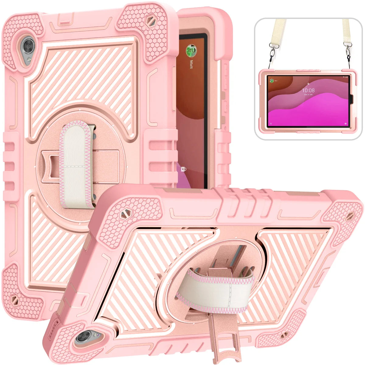 360 Rotating Kids Case for Lenovo Tab M10 HD Gen2 TB-X306 – Shockproof, Kickstand, Shoulder Strap