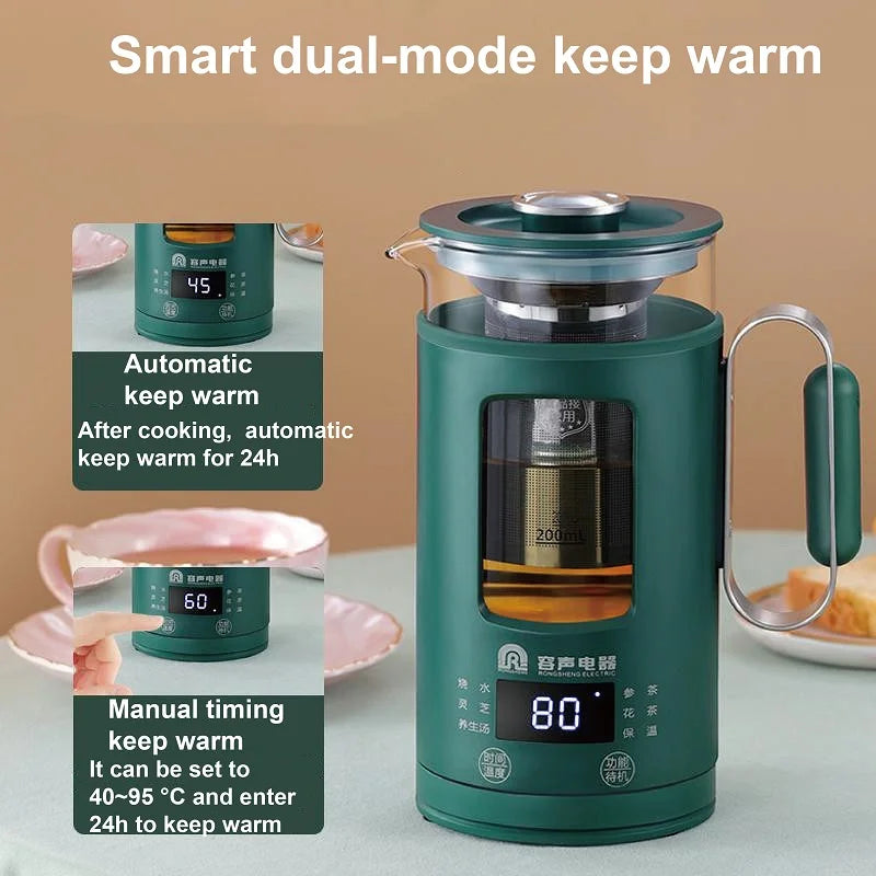 600ml Smart Tea Maker & Electric Kettle – Portable Mini Health Pot, Auto Keep Warm, Multi-Function | 220V Travel