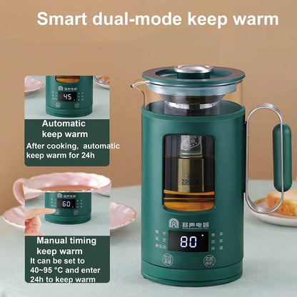 600ml Smart Tea Maker & Electric Kettle – Portable Mini Health Pot, Auto Keep Warm, Multi-Function | 220V Travel
