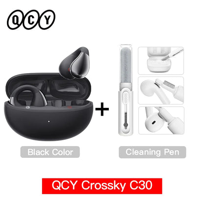 QCY Crossky C30 Ear Clip Bluetooth 5.4 Earphones – Open Ear Sports TWS, Dual-Connection