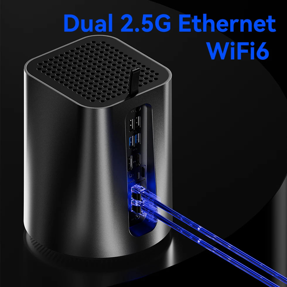 NAS Mini PC – Intel N150 / Ryzen 7 5825U, 2.5G Dual Ethernet, WiFi 6, M.2 NVMe, RAID, Windows 10/11