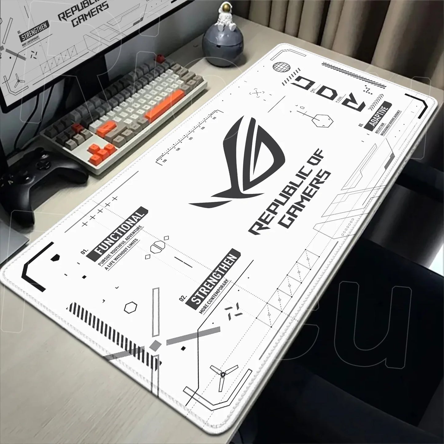 Black Anime XXL Gaming Mouse Pad – Lock Edge, HD Print, Anti-Slip Desk Mat, Multiple Sizes