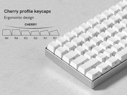 Cherry Profile PBT Keycaps 133+ Keys – White Side-Printed Shine-Through for MX Switches
