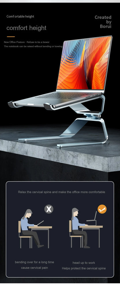 Adjustable Aluminum Alloy Laptop Stand — Foldable, Portable, Up to 17.3", Cooling Bracket