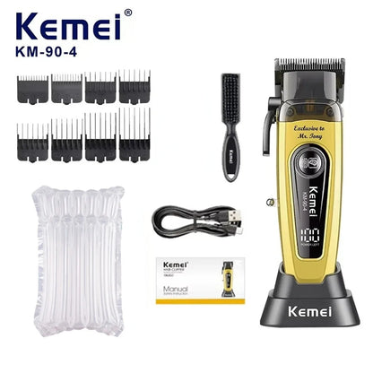 Kemei White 90-4 Professional Hair Clippers – Cordless Barber Clipper Set