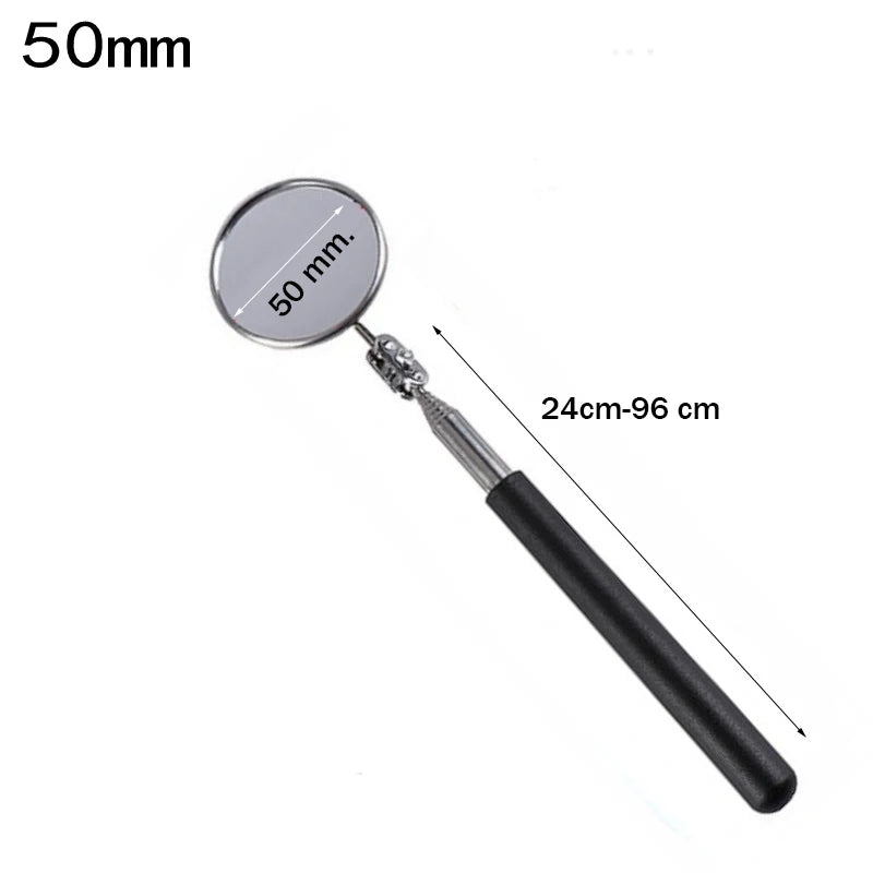 Telescopic LED Inspection Mirror | 360° Extending Mechanic Tool for Hard-to-Reach Areas