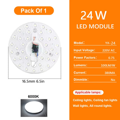 72W LED Ceiling Light Replacement Module – Dimmable, 220V, Round Panel
