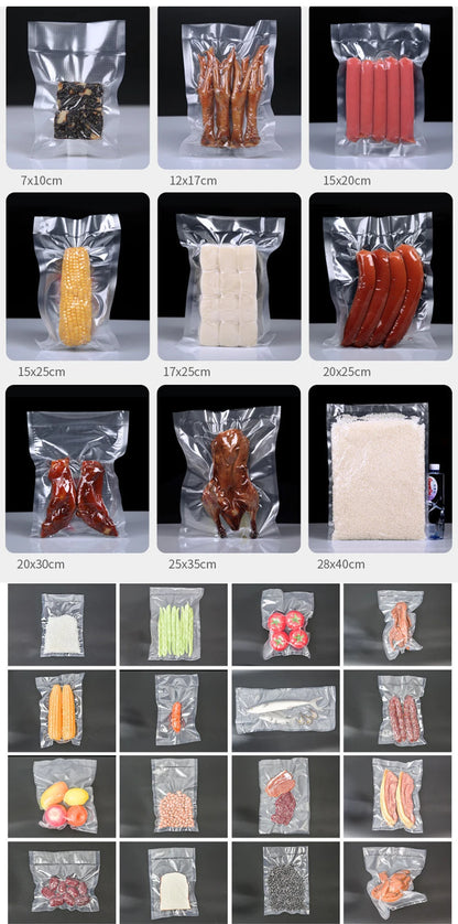 Vacuum Sealer Bags 100pcs | No-Cut Portable Food Sealer Bags | Sous Vide Compatible