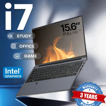 Erilles 15.6" Ultraslim Laptop – Intel Core i7-6500U, 16GB DDR4, 512GB–2TB SSD, Fingerprint, Backlit KB, Win 11