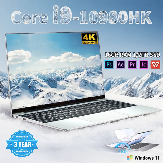 14.1" Portable Laptop – Intel Core i9-10980HK, 16GB RAM, up to 2TB SSD, Windows 11 Pro | Office & Gaming Notebook
