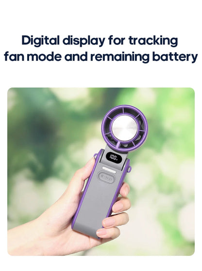 KINSCOTER Foldable Handheld Fan – 3600mAh, 100-Speed, Ice Cooling