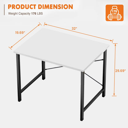JHK Computer Desk | 5 Sizes, Modern Metal Frame & Wood Top