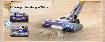 YISORA S3P Cordless Vacuum Cleaner – 40Kpa, 55 Min, Touchscreen, Pet Hair