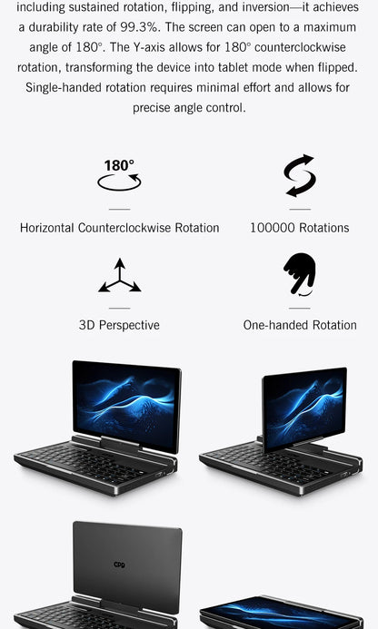GPD MicroPC 2 – 7" Mini Laptop, Intel i3 N300, 16GB DDR5, 512GB SSD, Windows 11