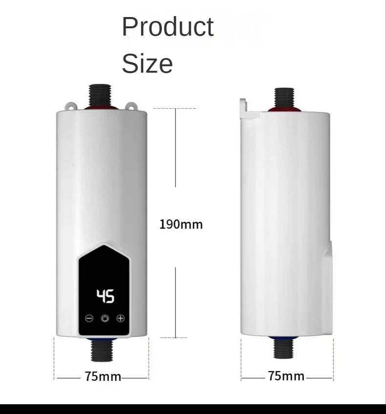 Portable electric water heater by R.E.D. Shopping, 220V 4500W, compact for bathroom hot water and kitchen heating.