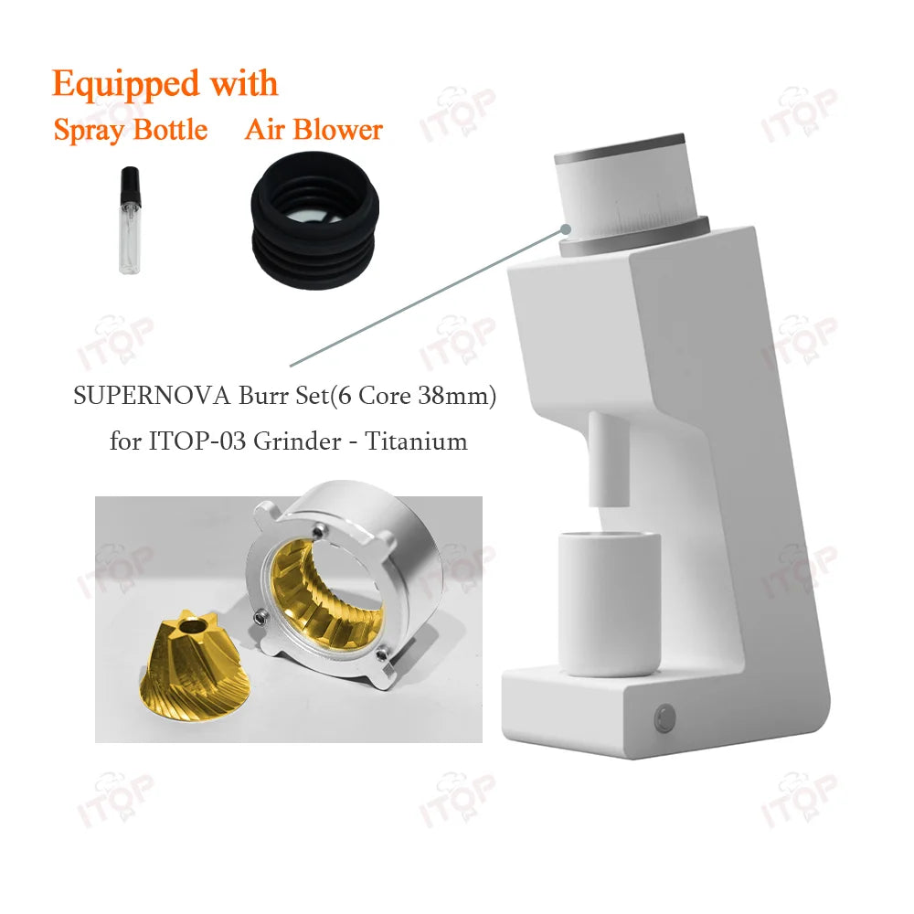 ITOP 03 Electric Coffee Grinder – 48mm Flat Burr, 7-Core, Espresso & Filter | 110V / 220V