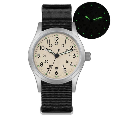 Militado ML05 Vintage Field Watch – 38mm, VH31 Sweep, Sapphire AR Crystal, Luminous