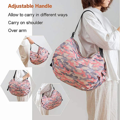 Foldable Nylon Shopping Bag with Handle – Large Capacity