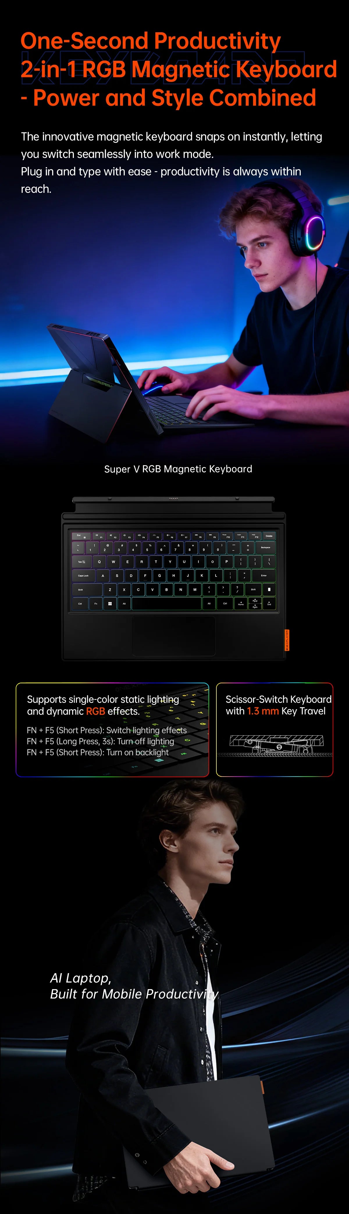 OneXPlayer Super V – Intel Core Ultra X7 358H, 14" 2.8K AMOLED, 48GB RAM, 1TB, Windows 11
