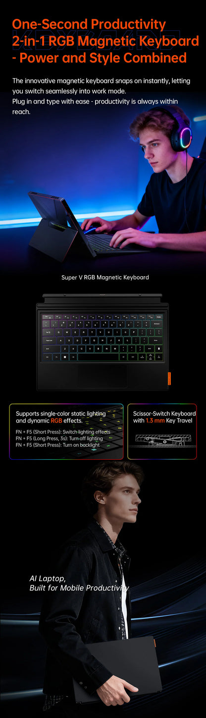 OneXPlayer Super V – Intel Core Ultra X7 358H, 14" 2.8K AMOLED, 48GB RAM, 1TB, Windows 11