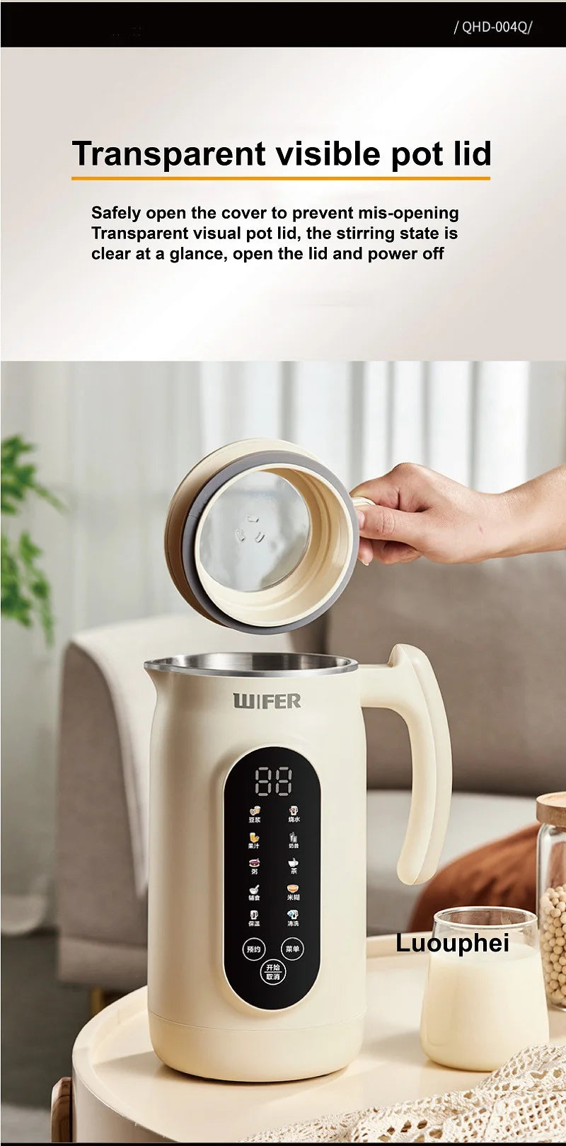 1.8L Soymilk Maker & Electric Juicer – 800W, 12h Appointment, Auto Keep Warm, Rice Paste & Food Wall Breaker | 220V
