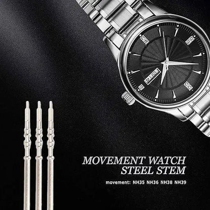 Stainless Steel Watch Crown Stem for NH35 / NH36 / NH38 / NH39 Automatic Movements