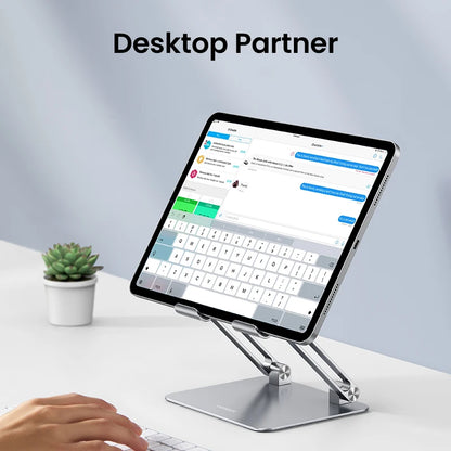 UGREEN LP134 Aluminum Tablet & Phone Stand – Adjustable Desk Holder for iPad, iPhone, Xiaomi & Laptops